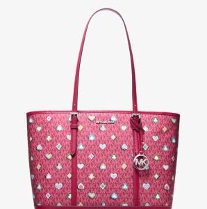 Jet Set Large Printed Signature Logo Tote Bag