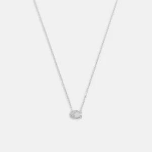 Pave Signature Necklace/ Silver