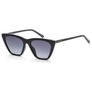 Women's Black Rectangular Sunglasses