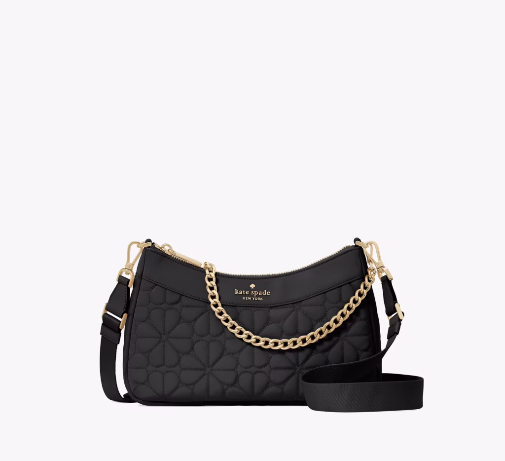 Spade Flower Quilted Fabric Convertible Crossbody
