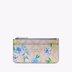 Spade Flower Floral Large Slim Card Holder