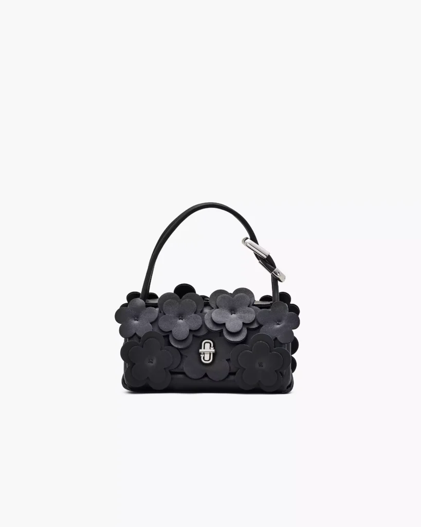 THE DAISY APPLIQUE MINI DUAL BAG/ Black