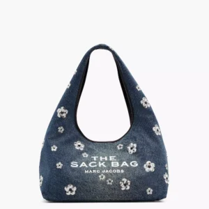THE SEQUIN DAISY DENIM SACK BAG