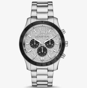 Oversized Berkley Pavé Silver-Tone Watch