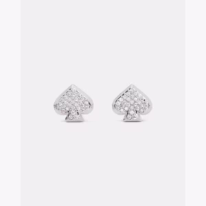 Everyday Spade Pave Studs Silver
