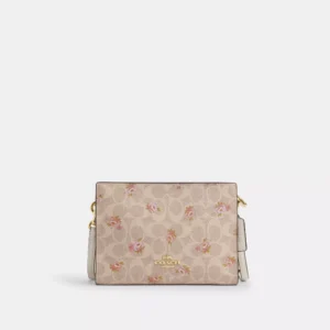 Slim Crossbody Bag In Signature Canvas With Floral Print