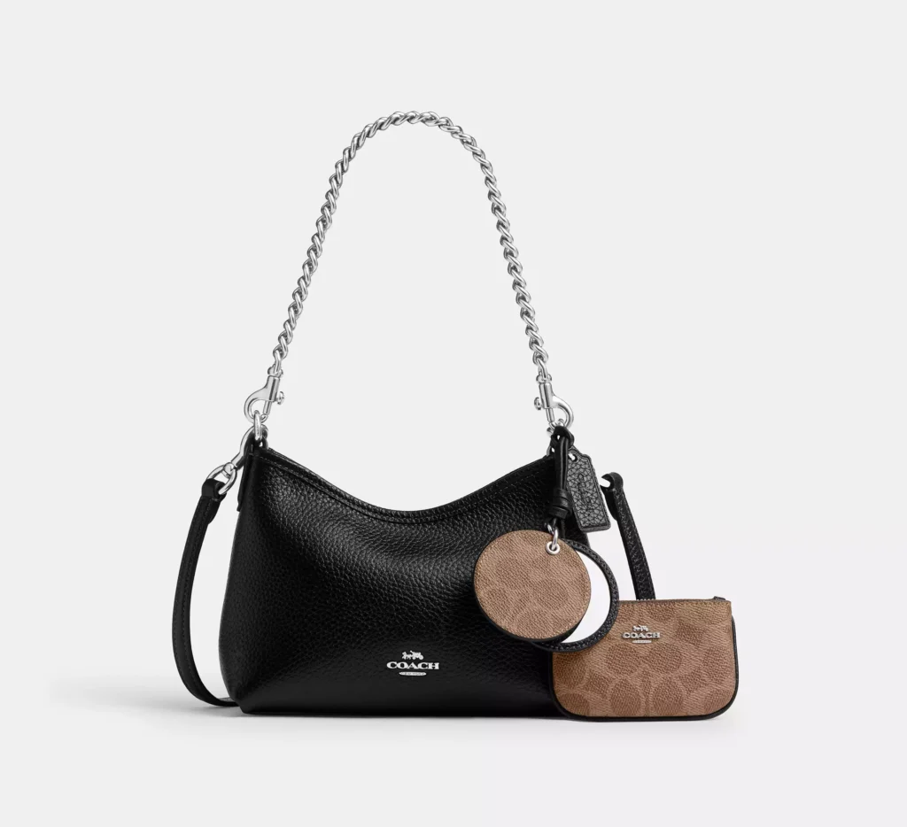 Laurel Small Shoulder Bag With Mirror Charm And Pouch