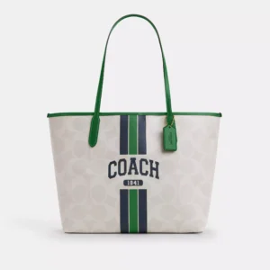 City Tote Bag In Signature Canvas With Coach Graphic