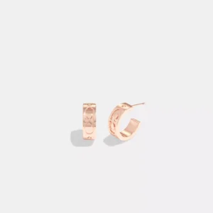 Signature Huggie Earrings Rose Gold