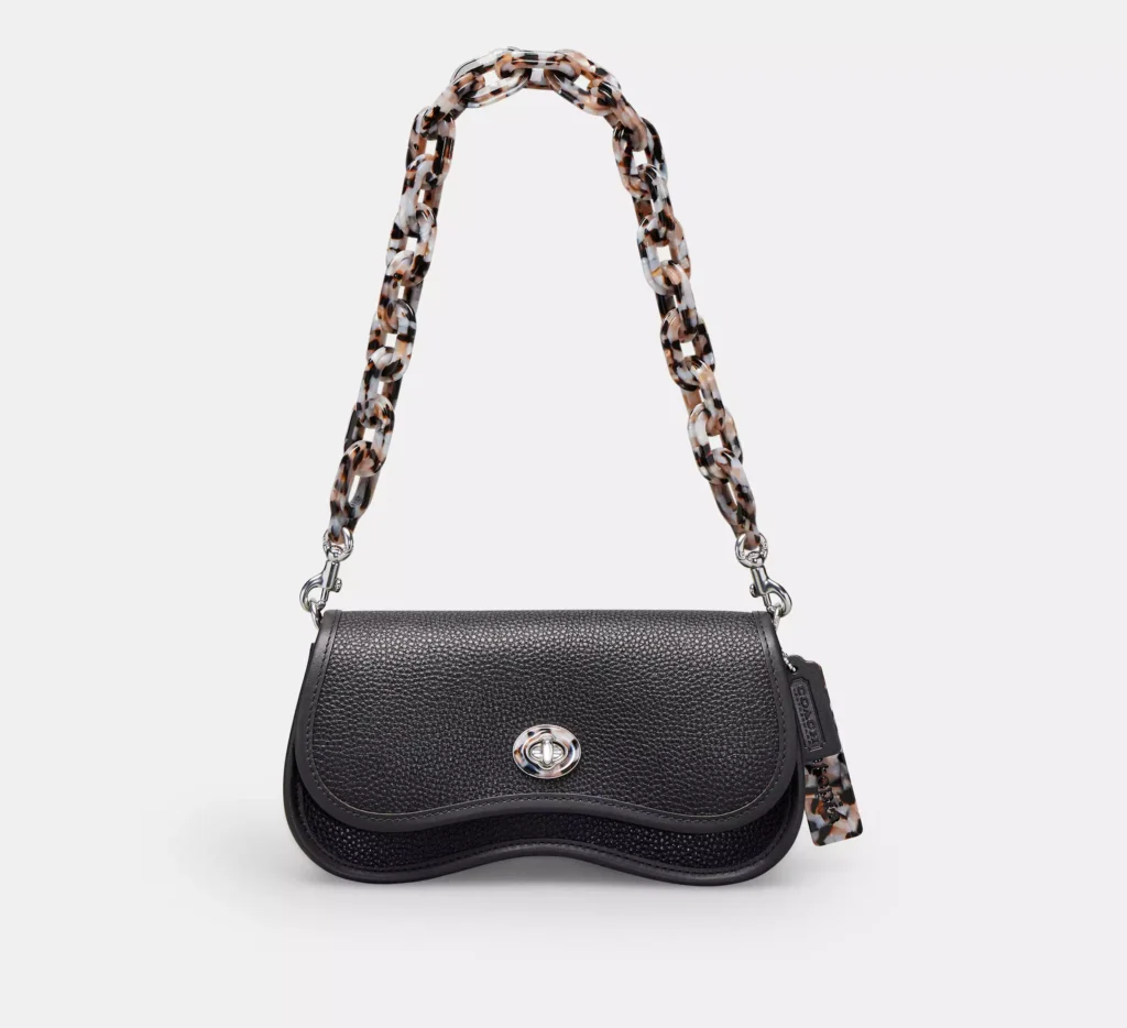 Wavy Dinky Bag In Coachtopia Leather/ Black