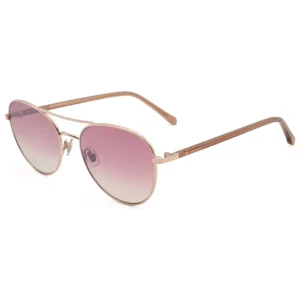 Women's Rose Gold Round Sunglasses