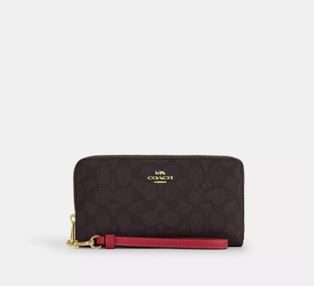 Long Zip Around Wallet In Signature Canvas