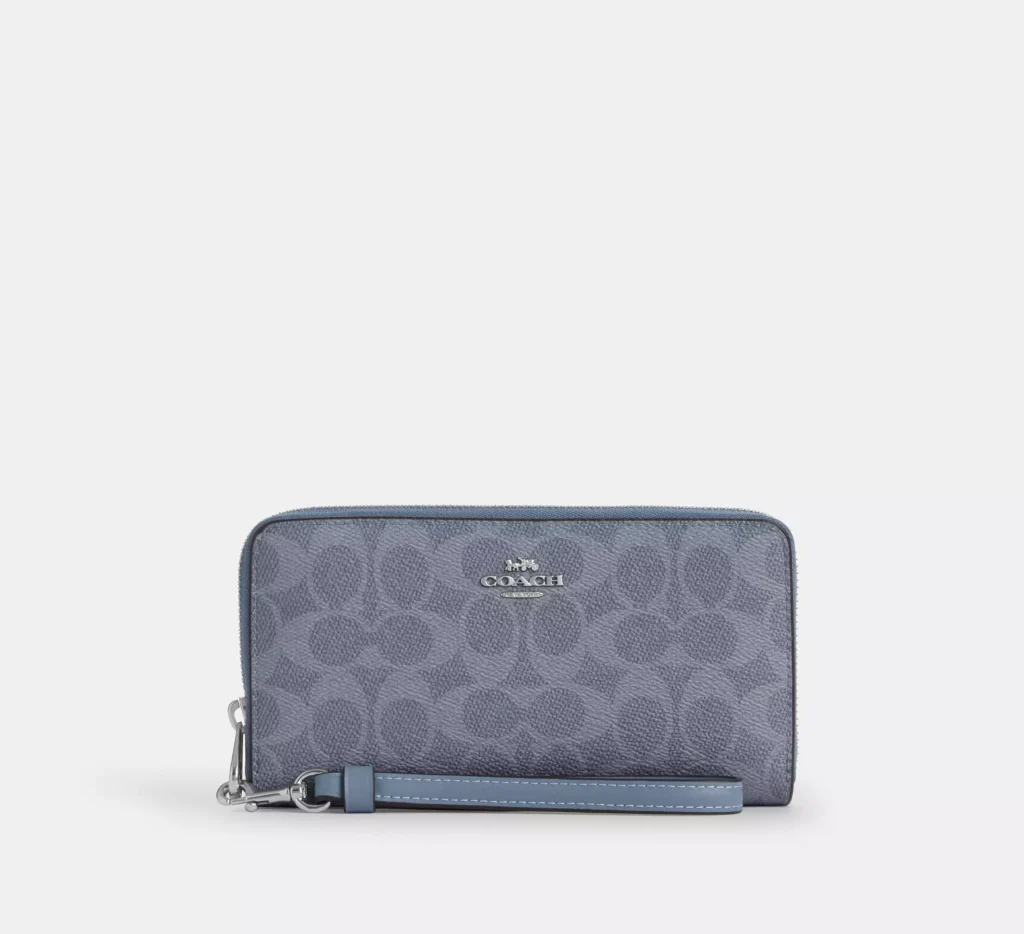 Long Zip Around Wallet In Signature Canvas