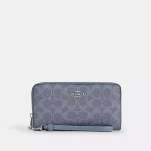 Long Zip Around Wallet In Signature Canvas